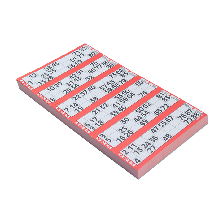 Jumbo Bingo Ticket Singles, 6 to View Pad, Red